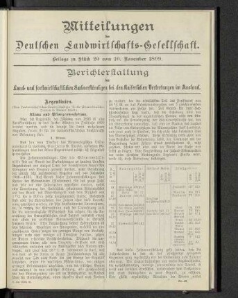 Beilage zu Stück 20 vom 10. November 1899.