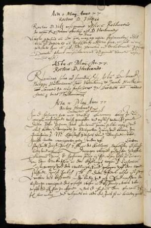 Sommerhalbjahr 1577. Rektorat Jakob Heerbrand