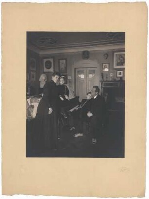 Max Reger mit Ehefrau Elsa und den Adoptivtöchtern Christa und Lotti
