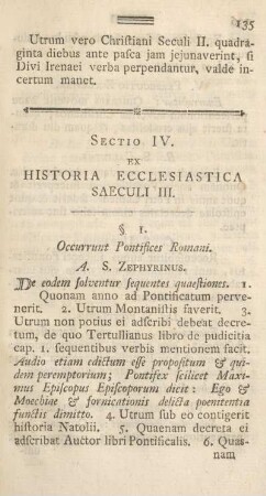Sectio IV. Ex historia ecclesiastica saeculi III.