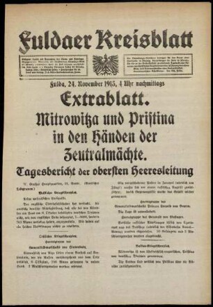 Ausgabe vom Mittwoch, den 24. November 1915.