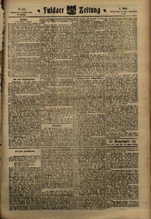 Fünfte Ausgabe vom Samstag, den 03. Dezember 1910.