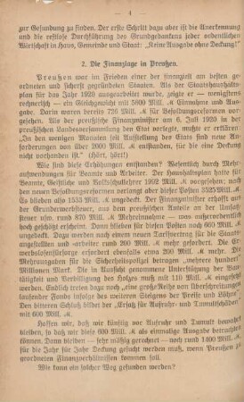 2. Die Finanzlage in Preußen