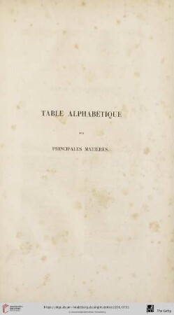 Table alphabétique des principales matières