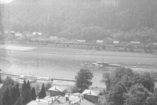 Bad Schandau: Blick auf die Elbe, vom Fahrstuhl