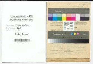 Entnazifizierung Franz Latz , geb. 03.12.1899 (Tischler)