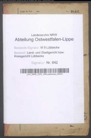 Erblasser: Lindemann, Catharina Louise Charlotte: