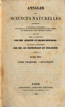 Annales des sciences naturelles. Botanique. 3, 3. 1835