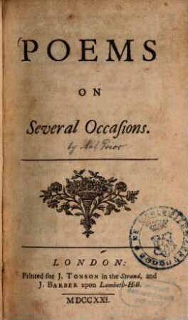 Poems on Several Occasions