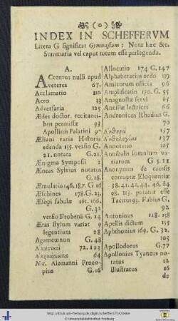 Index in Schefferum.