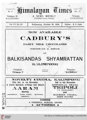 No. XI (26 October 1952)