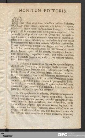 Monitum editoris