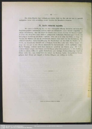 IV. Sectio caesarea vaginalis
