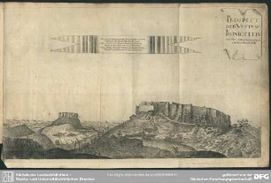 Prospect Der Vestung Königstein und der umliegenden gegend von der Abend Seite
