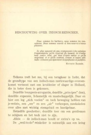 Beschouwing over indisch-menschen