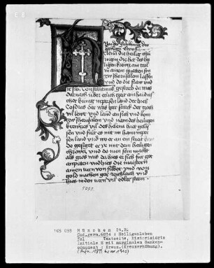 Heiligenleben — Initiale H (elena) mit Kreuz