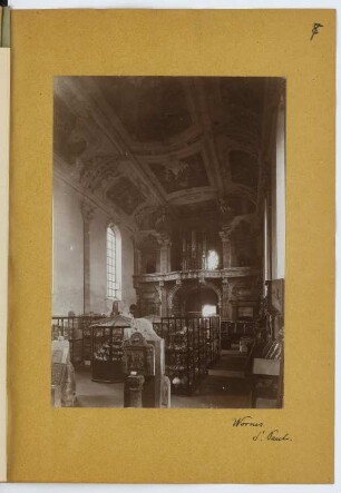Pauluskirche, Worms: Innenansicht (aus: Skizzen- und Fotoalbum 11)