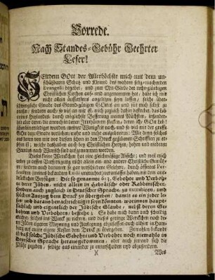 Vorrede. Nach Standes-Gebühr Geehrter Leser!