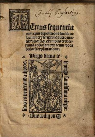 Textus sequentiarum : cum expositione lucida ac facili: sacre scripture auctoritatib[us] aliorumq[ue] exemplis creberrimis roborata: vna cum vocabuloru[m] explanatione