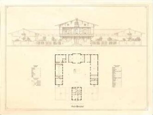 Beyschlag, Franz Xaver; Großer Pachthof - Grundriss, Ansicht