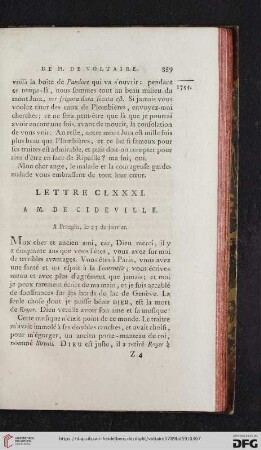 (Lettre CLXXXI - CXC)