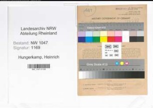 Entnazifizierung Heinrich Hungerkamp , geb. 02.06.1898 (Kaufmann)