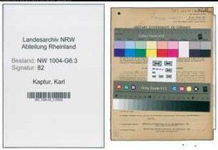 Entnazifizierung Karl Kaptur , geb. 27.04.1899 (Werkmeister)