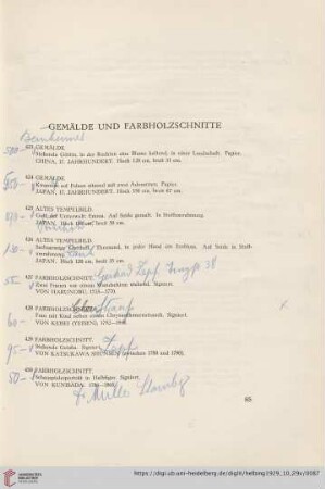 Gemälde und Farbholzschnitte (Nr. 423-442)