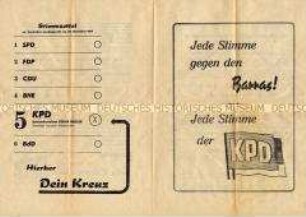 Propagandaschrift der KPD zur Landtagswahl in Hessen 1954