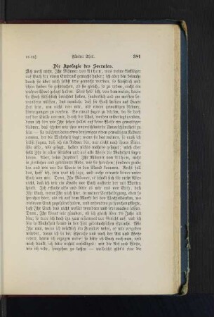 Die Apologie des Socrates.