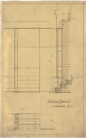 Billing, Hermann; Karlsruhe (Baden-Württemberg), Erbprinzenstr. 6; Druckerei Fidelitas, Umbau - Ladentreppe (Schnitt)