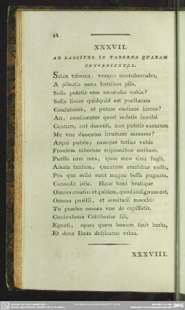 XXXVII. Ad Lascivos In Taberna Quadam Convenientes