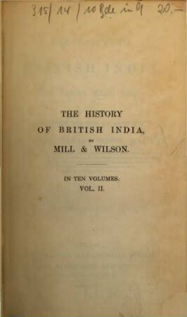 The history of British India : (In 10 vol.). 2