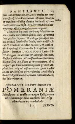 Genealogia Illustrissimorum Pomeraniae Principum, ab eo tempore, quo Religionem Christianam primum amplexi sunt, usque ad nostram aetatem deducta.