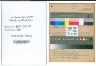 Entnazifizierung Heinz Hillebrand , geb. 17.02.1897 (Kaufmann)