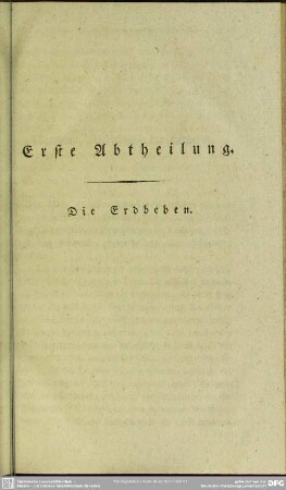 Erste Abtheilung. Die Erdbeben