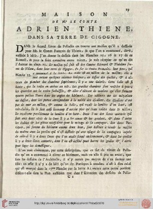Maison de Mr. Le Comte Adrien Tiene [...]
