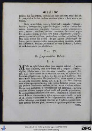 Cap. IV. De symptomatibus Doloris.