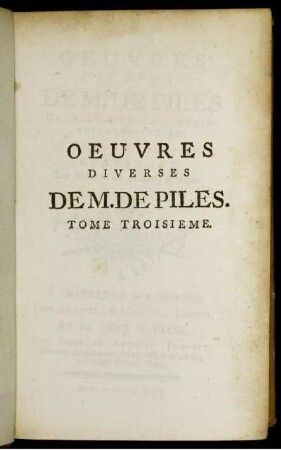 T.3: Les Elémens de Peinture pratique.