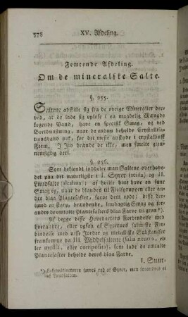 Femtende Afdeling. Om de mineralske Salte