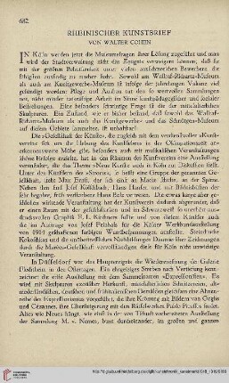 Neue Folge 30 = Jahrgang 54: Rheinischer Kunstbrief
