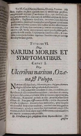 Titulus VI. De Narium Morbis Et Symptomatibus
