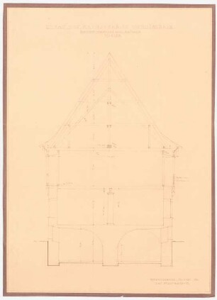Rathaus, Wernigerode Denkmalpflege - Bauaufnahme: Querschnitt 1:50