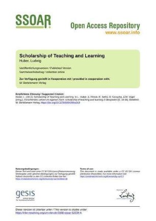 Scholarship of Teaching and Learning