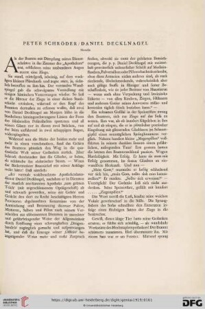 1: Daniel Decklnagel : Novelle