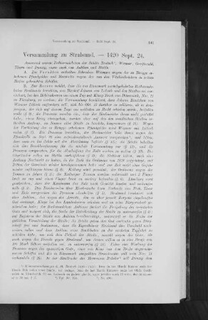 Versammlung zu Stralsund. - 1420 Sept. 24.