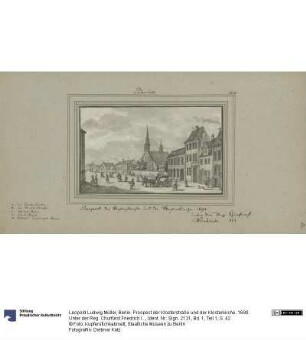 Berlin. Prospect der Klosterstraße und der Klosterkirche. 1690. Unter der Reg. Churfürst Friedrich III.