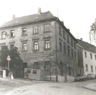 Reichenbach (Vogtland), Kolpingstraße 3/Ecke Sperlingsberg. Wohnhaus (2. H. 19. Jh.). Eckansicht