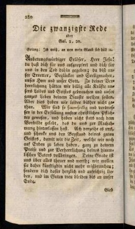 280-289, Die zwanzigste Rede über Gal. 2, 20.
