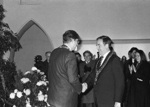 Freiburg im Breisgau: Festakt im Augustinermuseum anlässlich der 20-jährigen Städtepartnerschaft mit Innsbruck [u.a. mit Rolf Böhme]